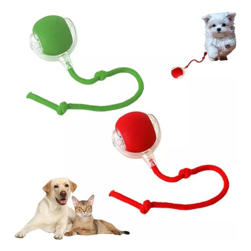 Bolinha Interativa Giratória Brinquedo Recarregável Cão Gato