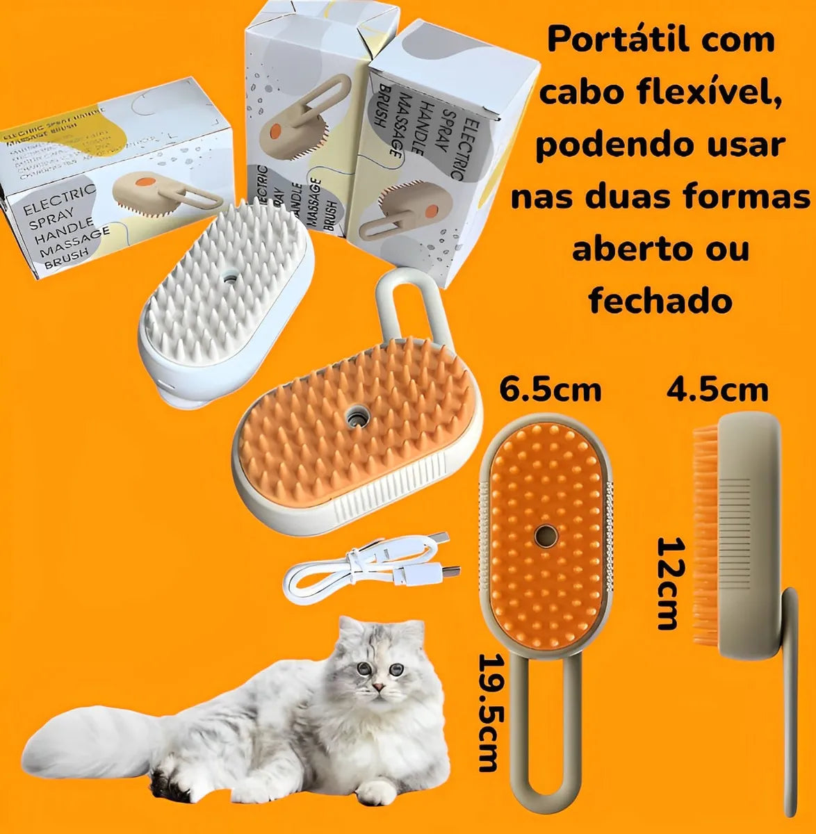Escova A Vapor Pets 3 Em 1