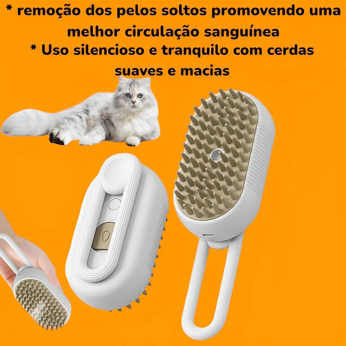 Escova A Vapor Pets 3 Em 1