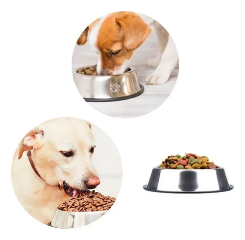 Tigela Pote 500ml Cachorros Médios 2 Unidades Comedouro Inox