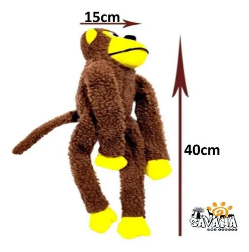 Macaquinho Pelúcia Mordedor Apito Cães 40cm Savana