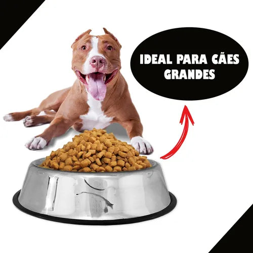 Tigela Pote 900ml Cachorro Grande 2 Unidades Comedouro Inox