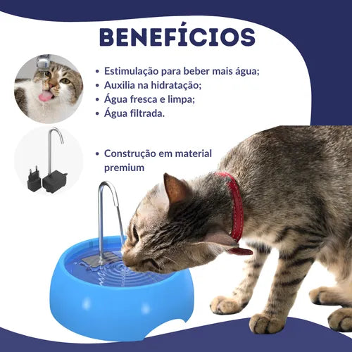 Fonte Gato Bebedouro Pet 600ml Bivolt USB