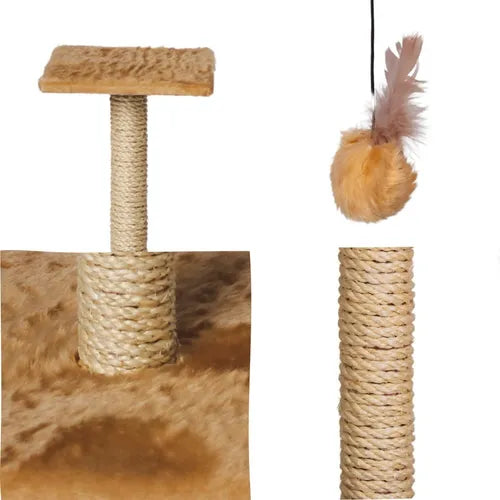 Arranhador Para Gatos Poste Com Brinquedo Duplo