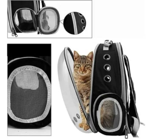 Mochila Pet visão panorâmica inteligente segurança ventilação