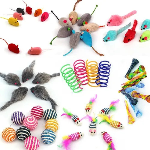 Kit 8 Brinquedos Interativos Para Gato Com Varinha Diversão