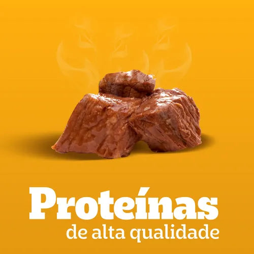 Pack Ração Úmida Pedigree para Cães Adultos Raças Pequenas Sachês Carne 100g - Caixa com 18 unidades