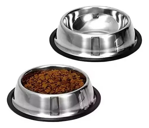 Tigela Pote 500ml Cachorros Médios 2 Unidades Comedouro Inox