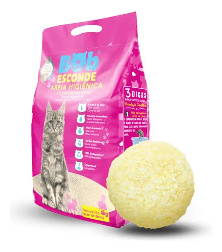 Eco biodegradável areia natural para gatos bob esconde pacote 4kg