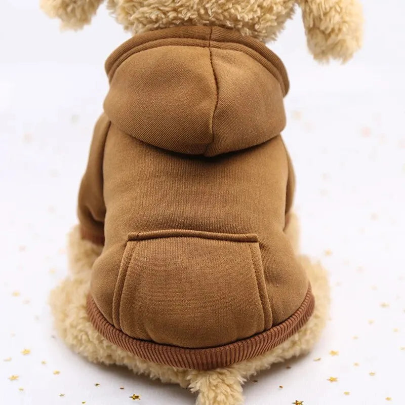 Roupa Outono e Inverno - Espessamento quente, dois pés com capuz - PolloPets