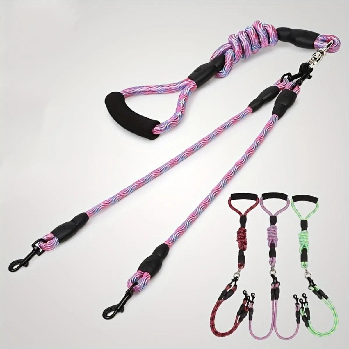 Coleira dupla, corda de nylon. - PolloPets
