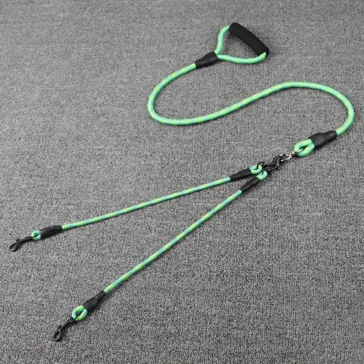 Coleira dupla, corda de nylon. - PolloPets