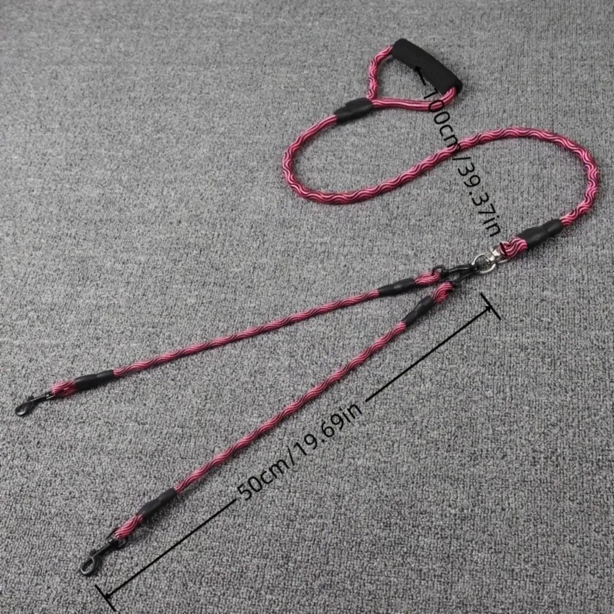 Coleira dupla, corda de nylon. - PolloPets