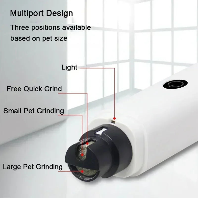 Cortador de unhas elétrico, recarregável com carregamento USB, luz LED - PolloPets