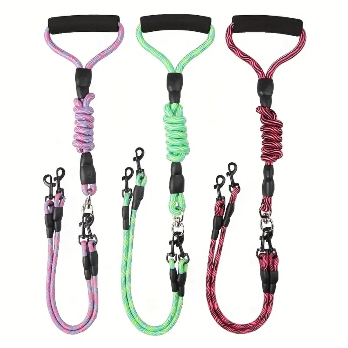 Coleira dupla, corda de nylon. - PolloPets