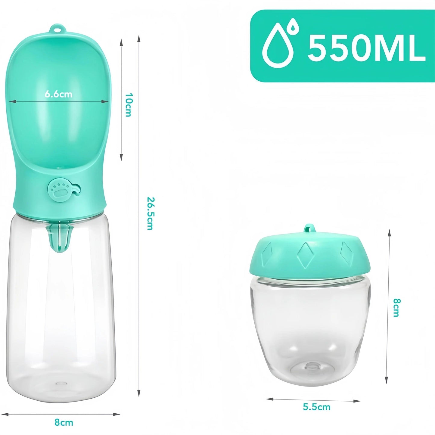 Garrafa de água com dispensador de alimentos. - PolloPets