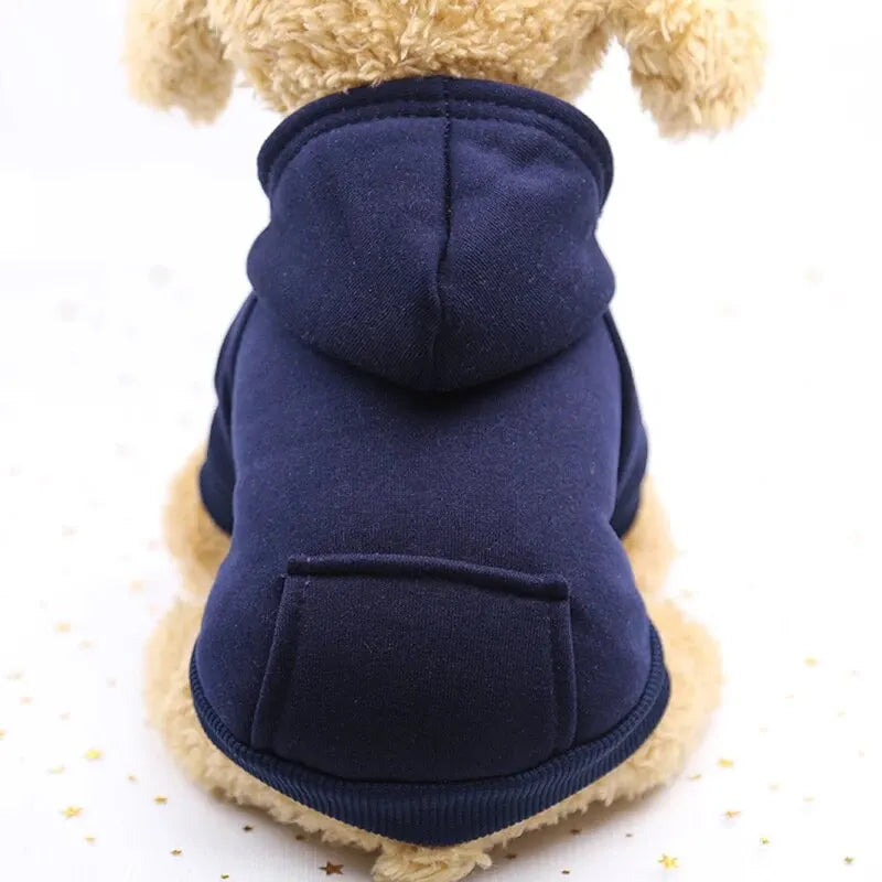Roupa Outono e Inverno - Espessamento quente, dois pés com capuz - PolloPets
