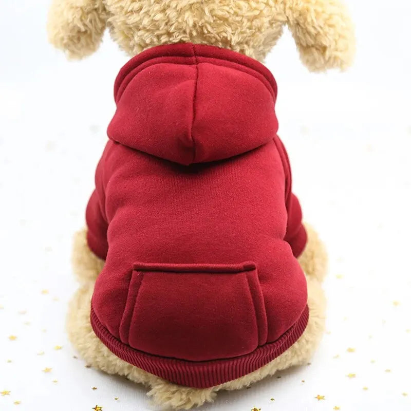 Roupa Outono e Inverno - Espessamento quente, dois pés com capuz - PolloPets