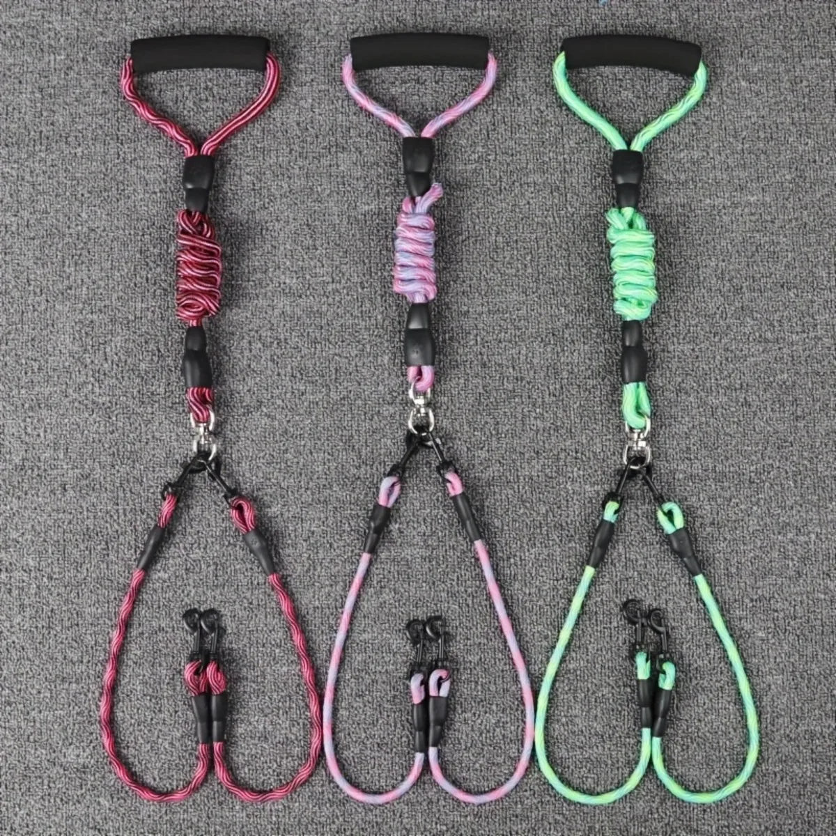 Coleira dupla, corda de nylon. - PolloPets