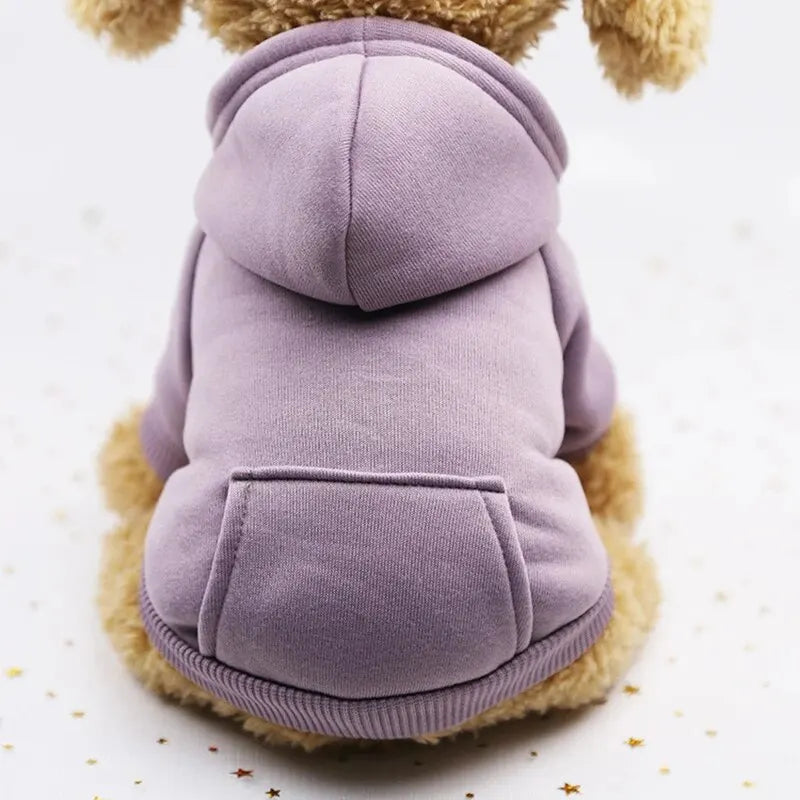 Roupa Outono e Inverno - Espessamento quente, dois pés com capuz - PolloPets