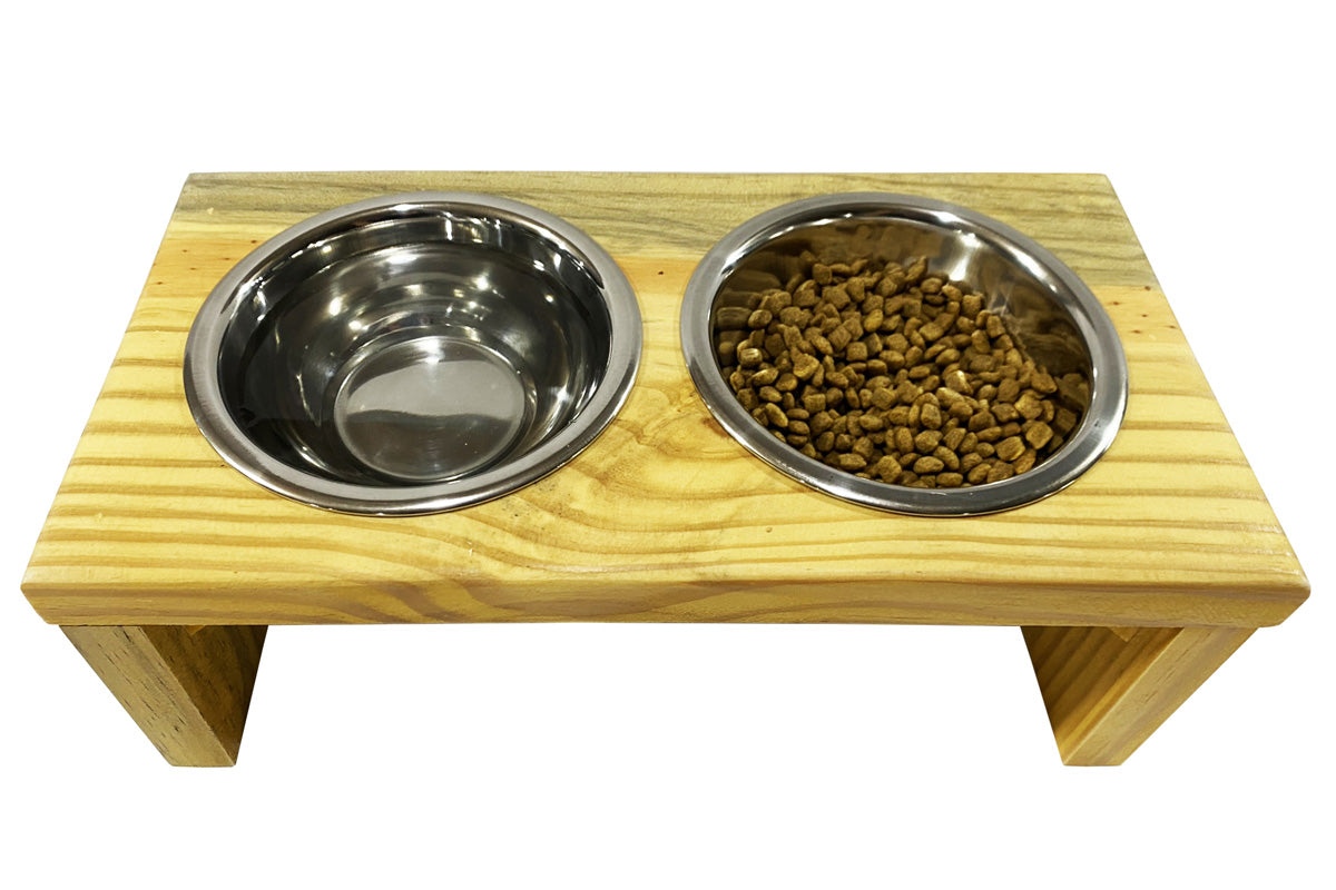 Comedouro para Cães e Gatos Toronto Elevado e com potes de Inox P