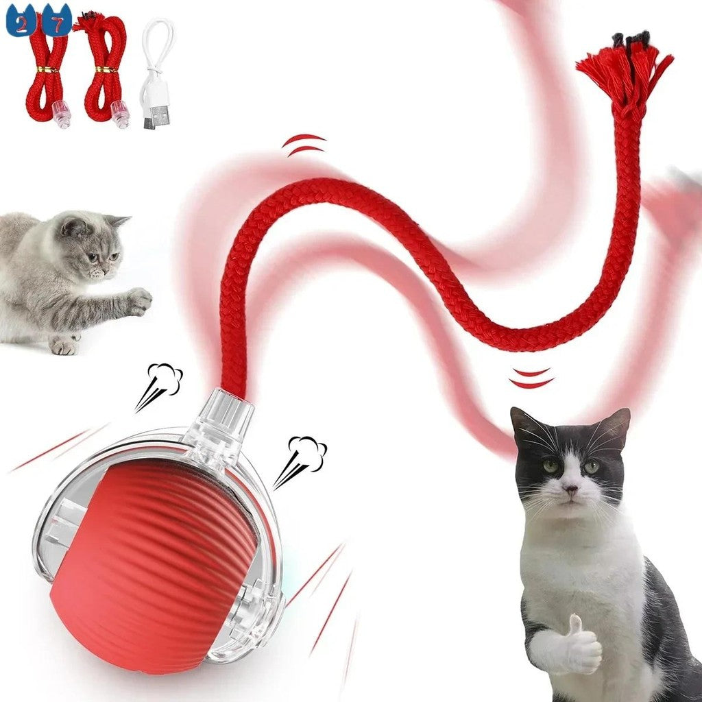 Bolinha Interativa Giratória Brinquedo Recarregável Cão Gato