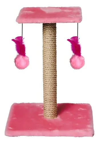 Arranhador Para Gatos Poste Com Brinquedo Duplo