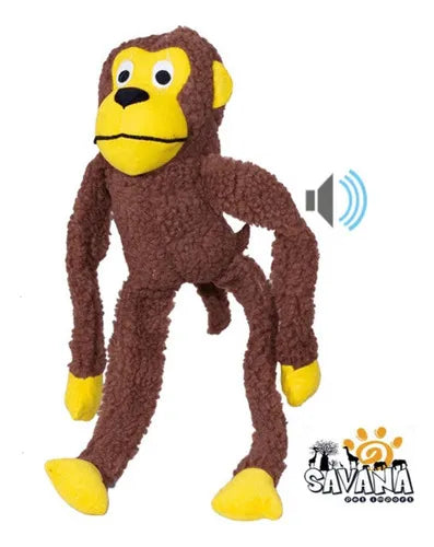 Macaquinho Pelúcia Mordedor Apito Cães 40cm Savana