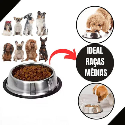 Tigela Pote 500ml Cachorros Médios 2 Unidades Comedouro Inox