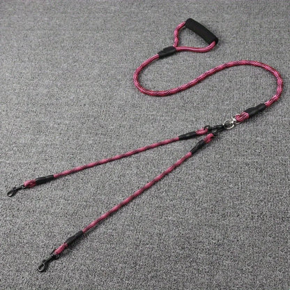 Coleira dupla, corda de nylon. - PolloPets