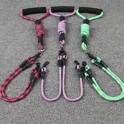 Coleira dupla, corda de nylon. - PolloPets