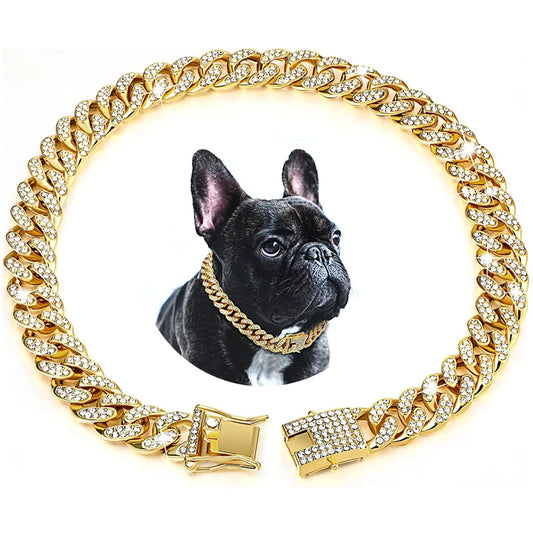 Coleira Luxuosa cubana - Acessórios de cristal - PolloPets