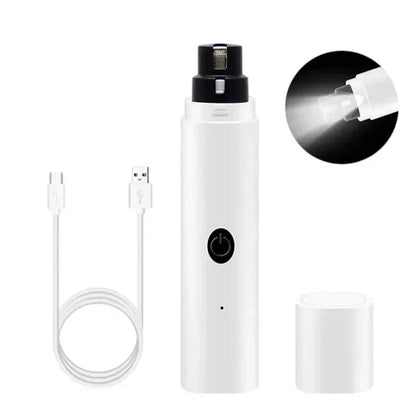 Cortador de unhas elétrico, recarregável com carregamento USB, luz LED - PolloPets