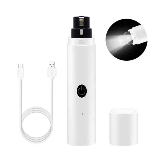 Cortador de unhas elétrico, recarregável com carregamento USB, luz LED - PolloPets