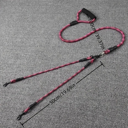 Coleira dupla, corda de nylon. - PolloPets