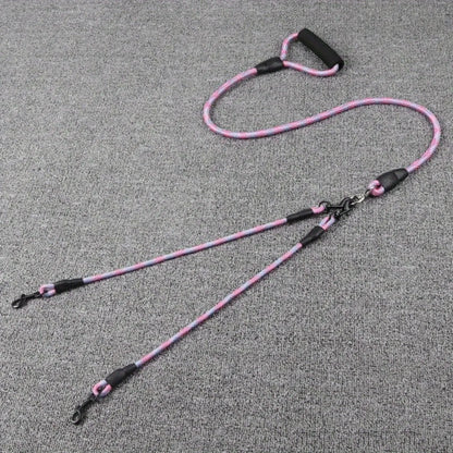 Coleira dupla, corda de nylon. - PolloPets