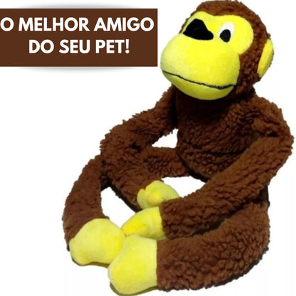 Macaquinho Pelúcia Mordedor Apito Cães 40cm Savana