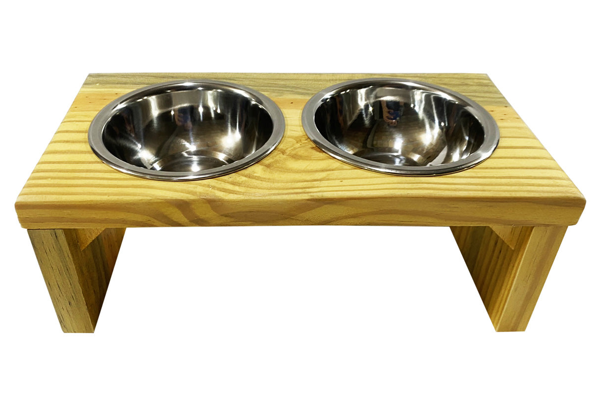 Comedouro para Cães e Gatos Toronto Elevado e com potes de Inox P